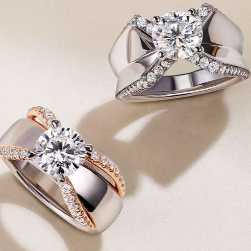 Anello a fiocco con zirconi vintage