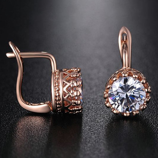 Orecchini vintage con zirconi rosa