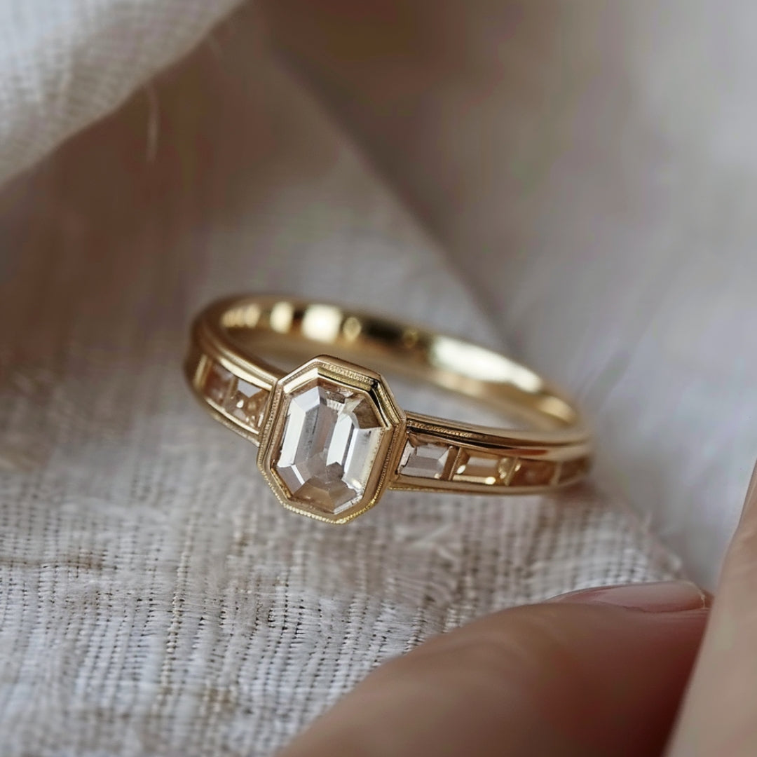 Anello in oro con cristalli