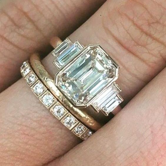 Set di anelli in cristallo turchese vintage