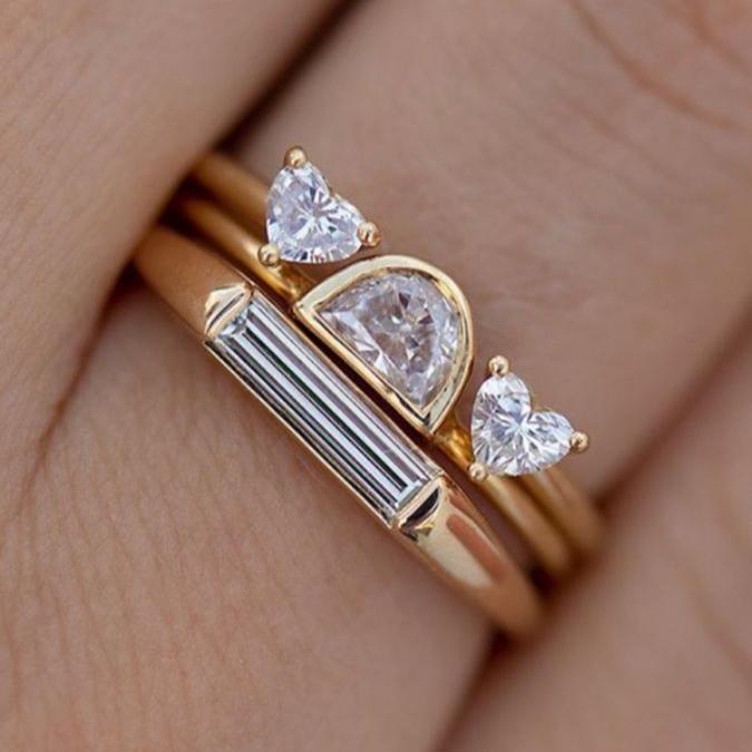 Set di anelli in cristallo d'epoca