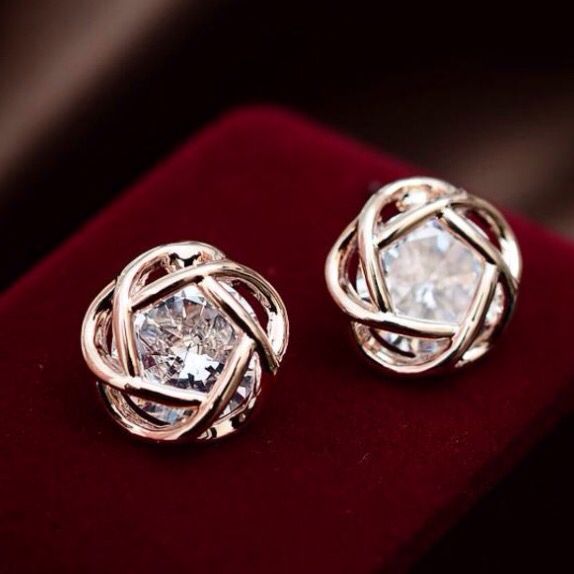 Orecchini a sfera di cristallo vintage