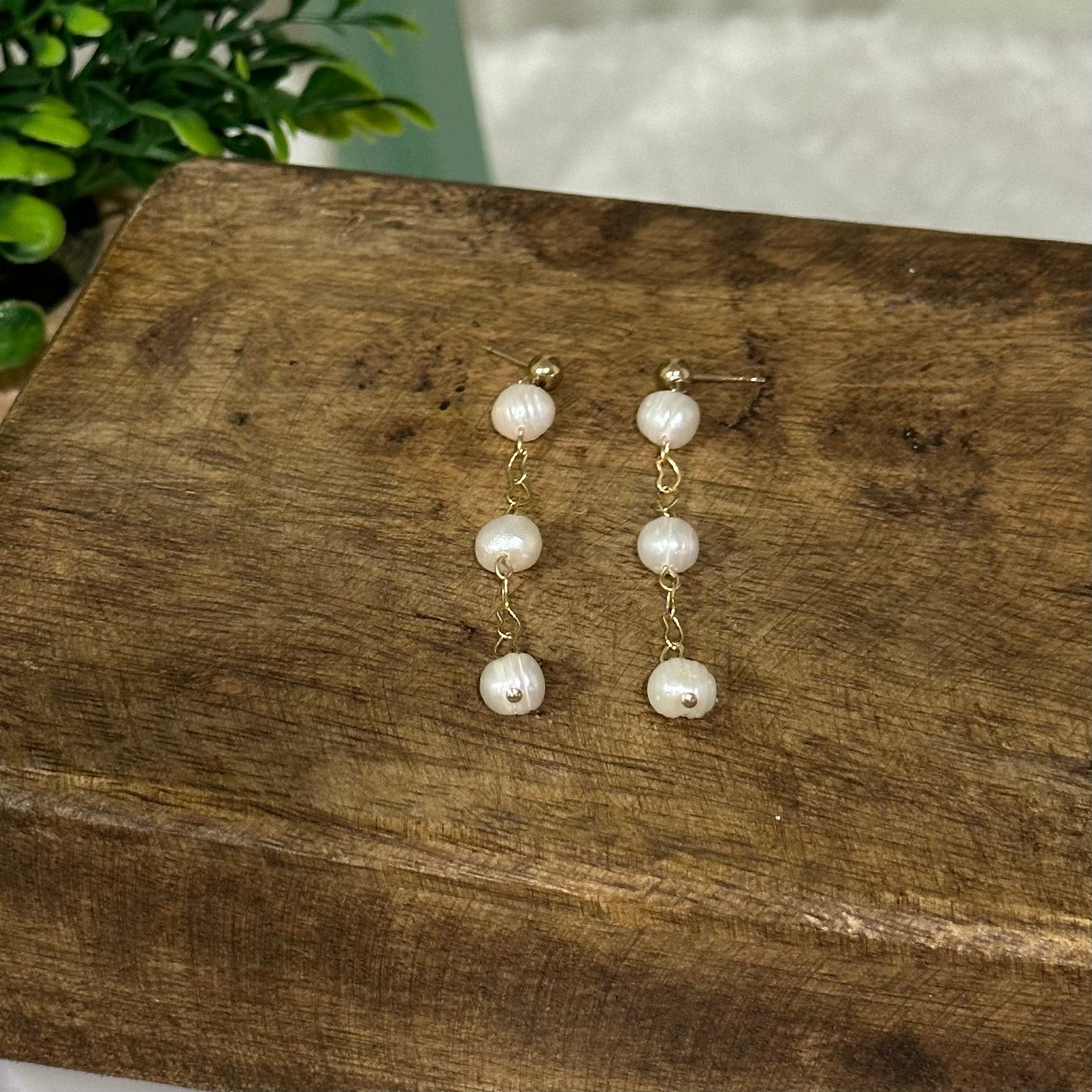 Orecchini pendenti con perle Tre desideri