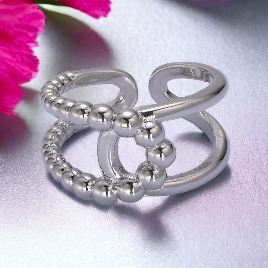 Anello Vittoria Twist a doppia fascia - Oro o argento