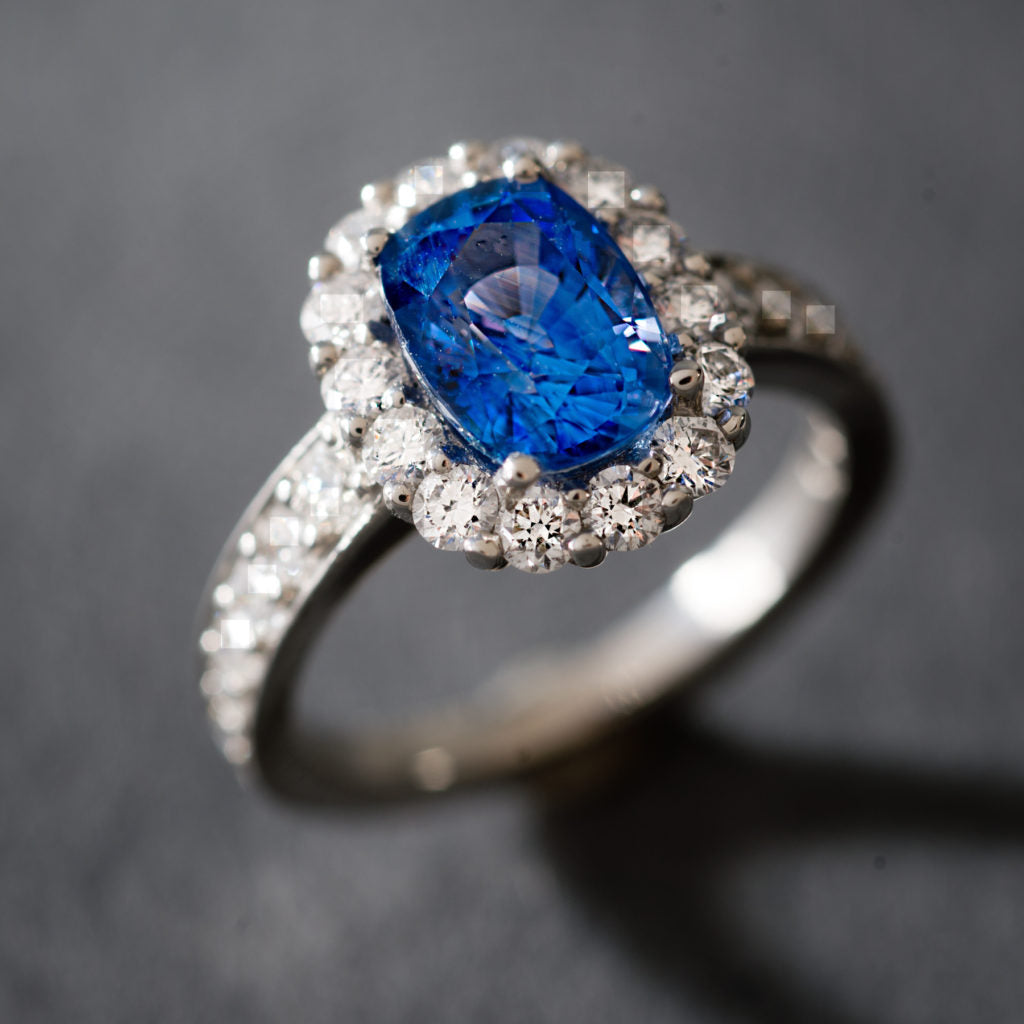 Anello d'argento vintage Blue Brilliance
