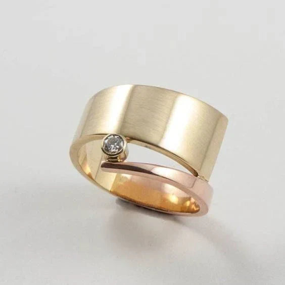 Anello Rosa placcato oro vintage