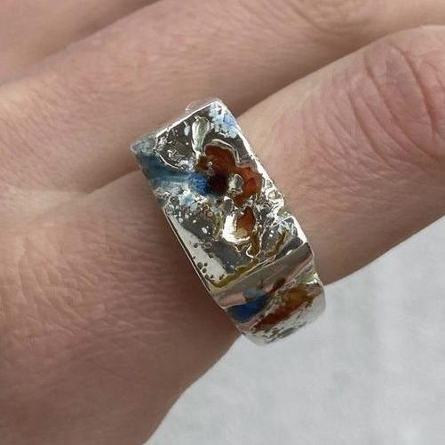 Anello d'argento vintage forgiato