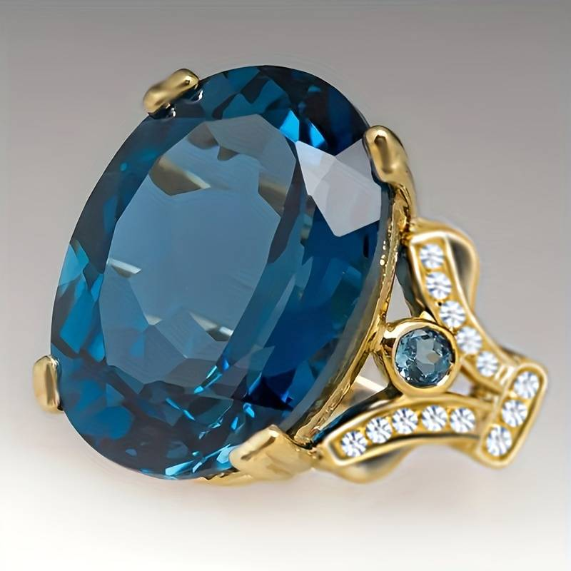 Anello di vetro ovale vintage