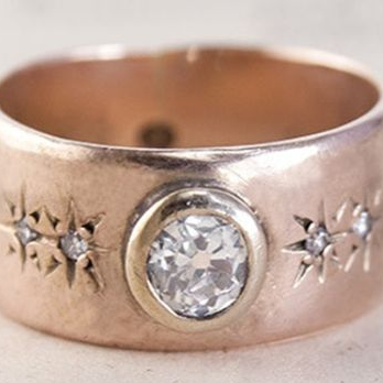 Anello vintage con zirconi placcati in oro rosa