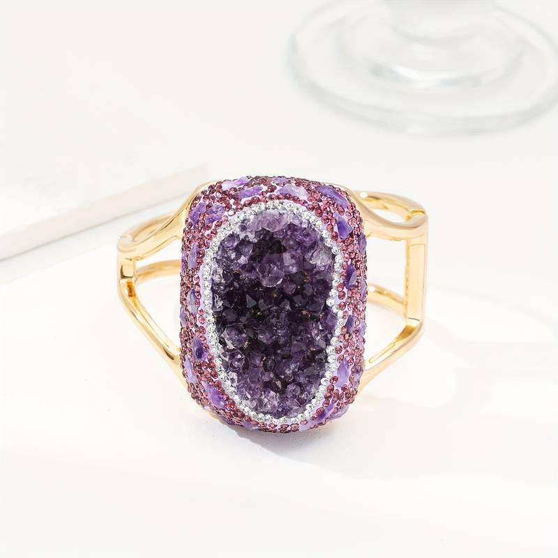 Anello vintage in oro viola brillante