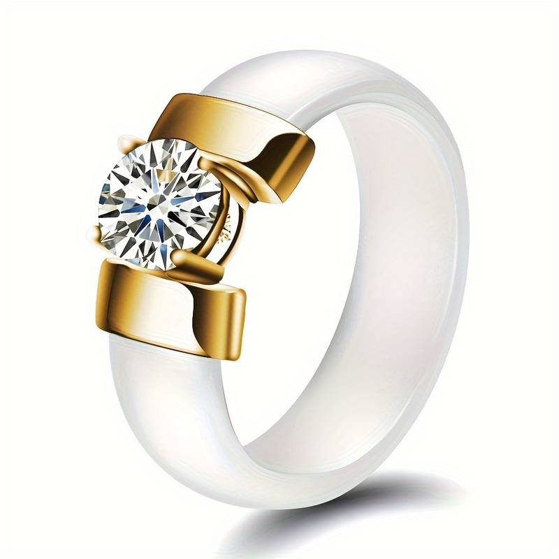 Anello vintage in oro bianco con zirconi