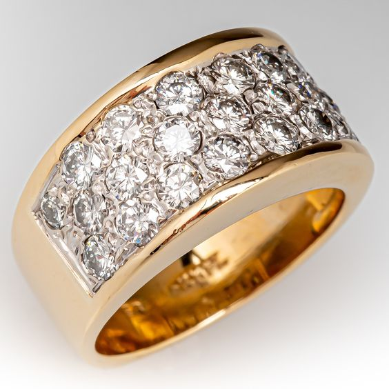 Anello d'oro vintage Bright Line