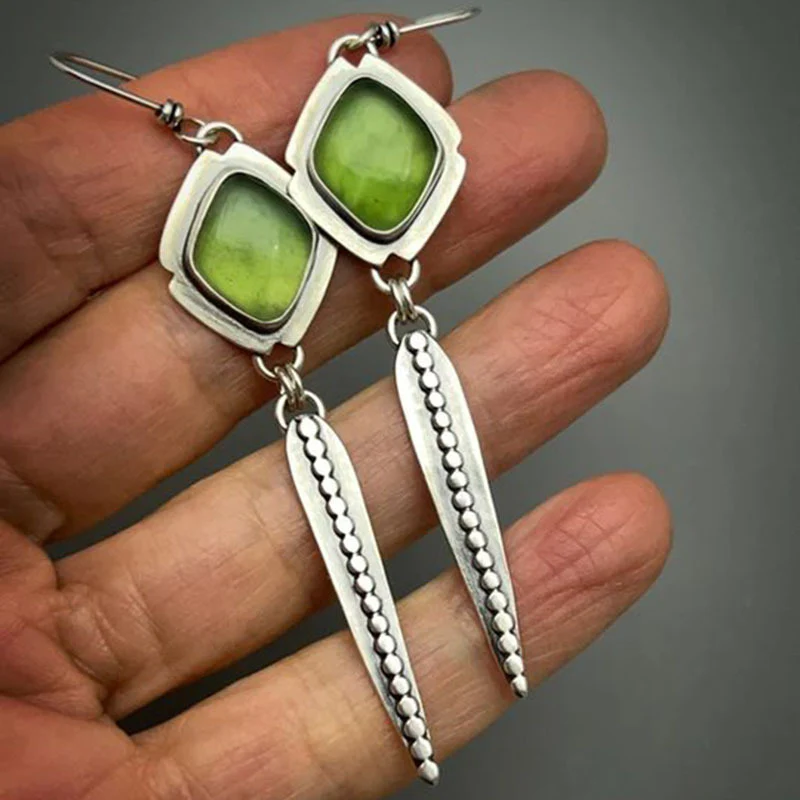 Orecchini pendenti verdi vintage