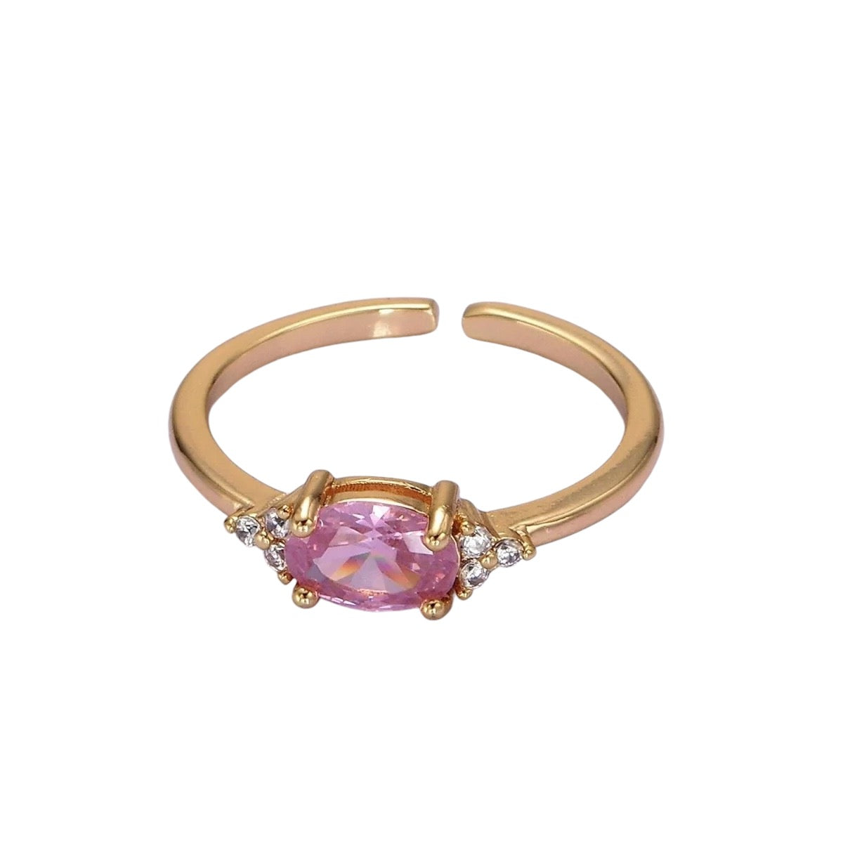 Anello solitario regolabile con pietra di nascita