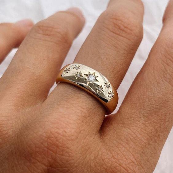 Anello vintage placcato oro Starlight