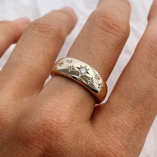 Anello vintage placcato oro Starlight