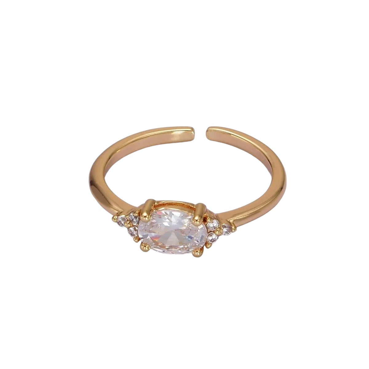 Anello solitario regolabile con pietra di nascita