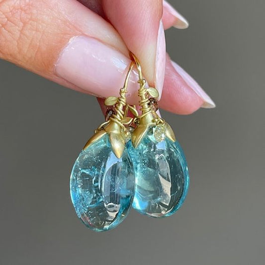 Orecchini a goccia vintage in cristalli blu
