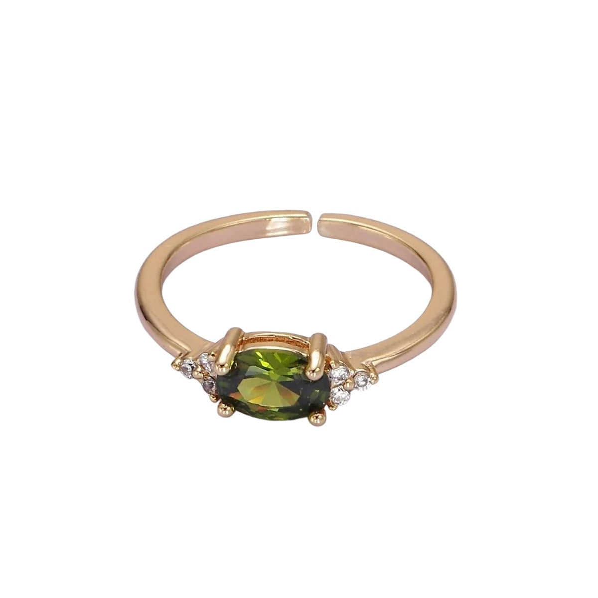 Anello solitario regolabile con pietra di nascita