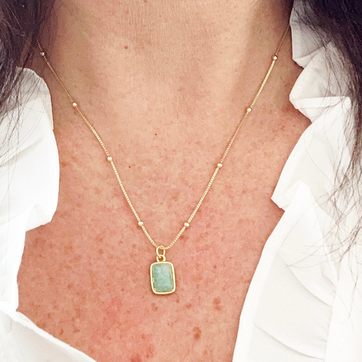 Collana di gemme di amazzonite Briella