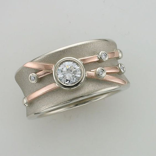 Anello d'argento vintage della linea Rose