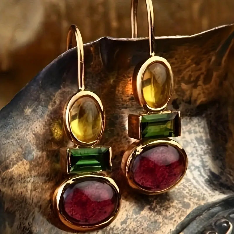 Orecchini d'oro in vetro Nature Vintage