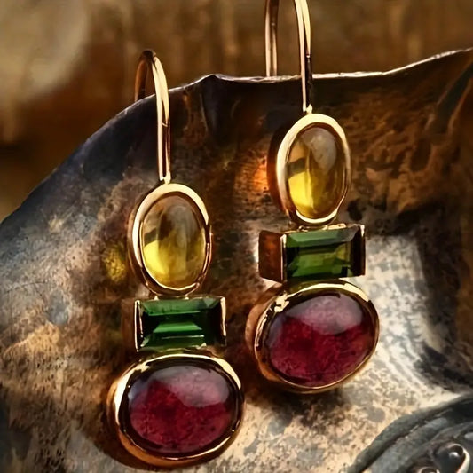 Orecchini d'oro in vetro Nature Vintage
