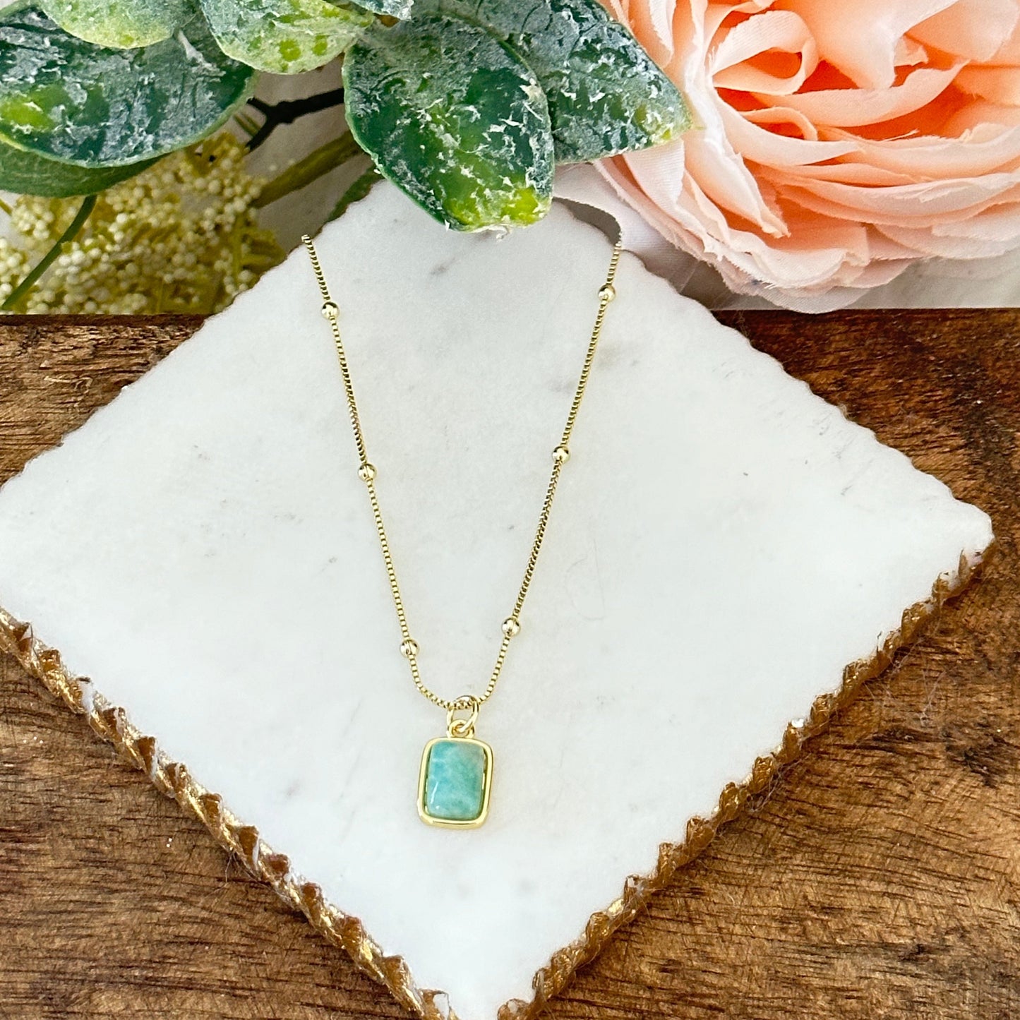 Collana di gemme di amazzonite Briella