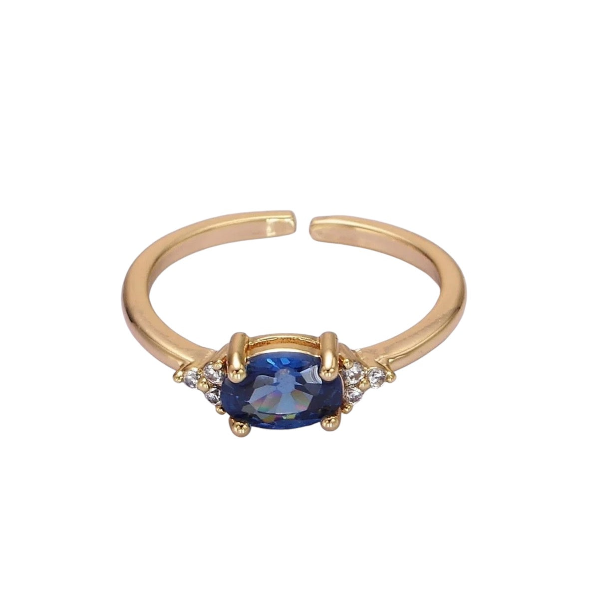 Anello solitario regolabile con pietra di nascita