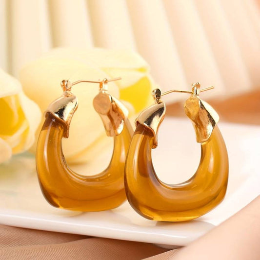 Orecchini a cerchio arancioni vintage