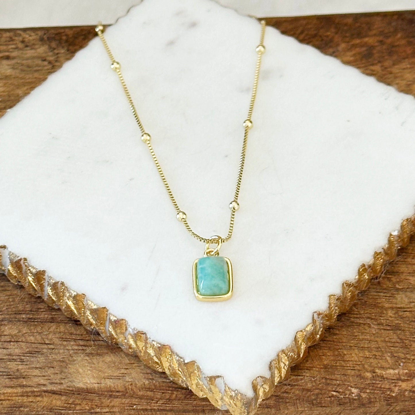 Collana di gemme di amazzonite Briella