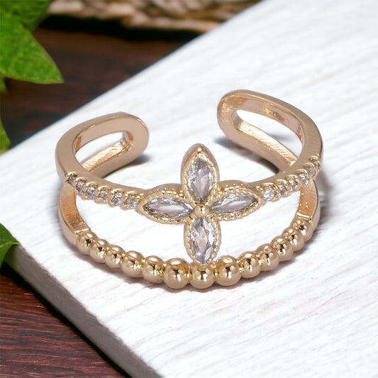Anello floreale a doppia fascia Bellefleur