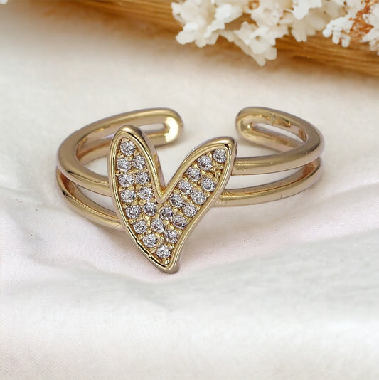 Anello cuore a doppia fascia Mabilia