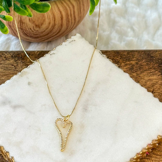 Collana Orabella con cuore in oro