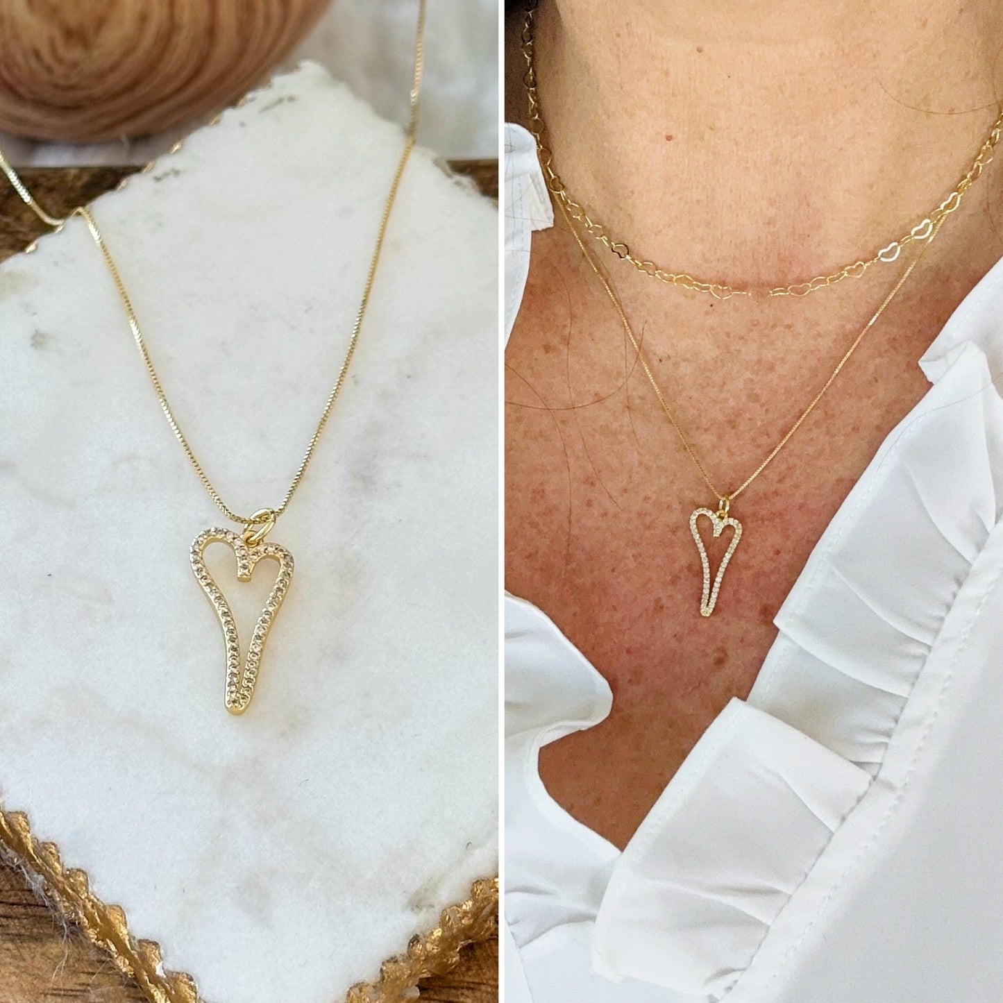 Collana Orabella con cuore in oro
