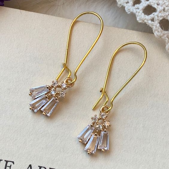 Orecchini d'oro in vetro vintage