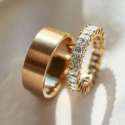 Set di anelli di lusso d'oro vintage