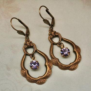 Orecchini vintage in bronzo cavo