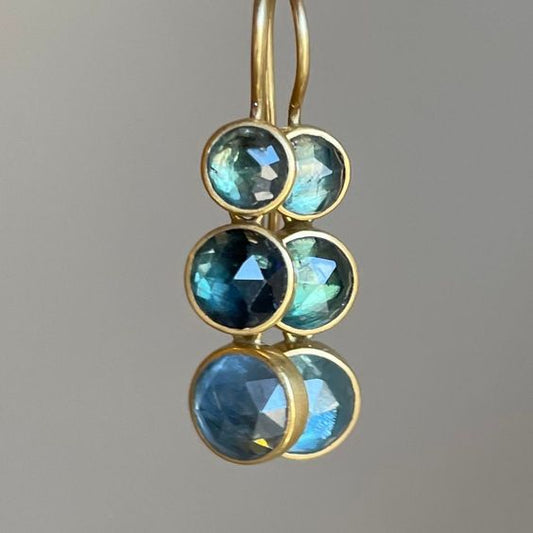 Orecchini pendenti in vetro blu vintage