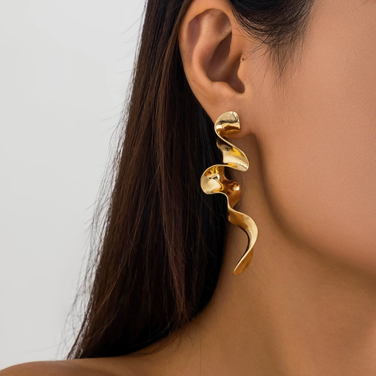 Orecchini irregolari vintage placcati oro
