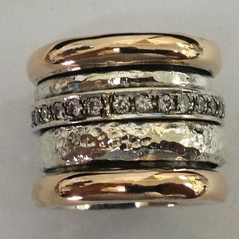 Anello d'oro vintage a strati spessi