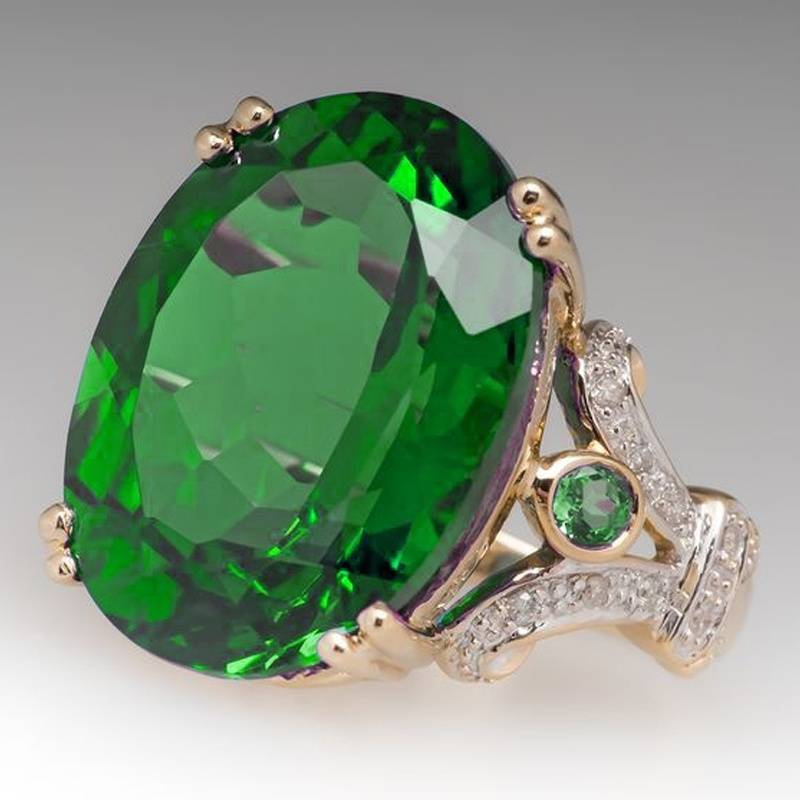 Anello di vetro ovale vintage