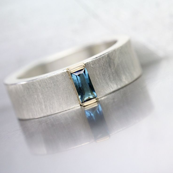 Anello d'argento in vetro cielo vintage