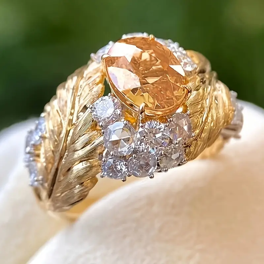 Anello di vetro arancione vintage