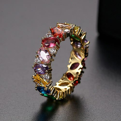 Anello vintage con zirconi colorati