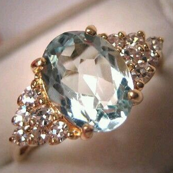 Anello di vetro blu brillante d'epoca