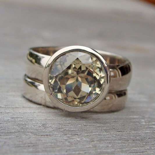 Anello d'argento in vetro vintage