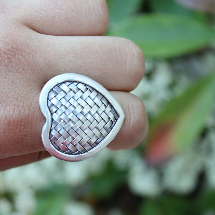Anello cuore vintage placcato argento
