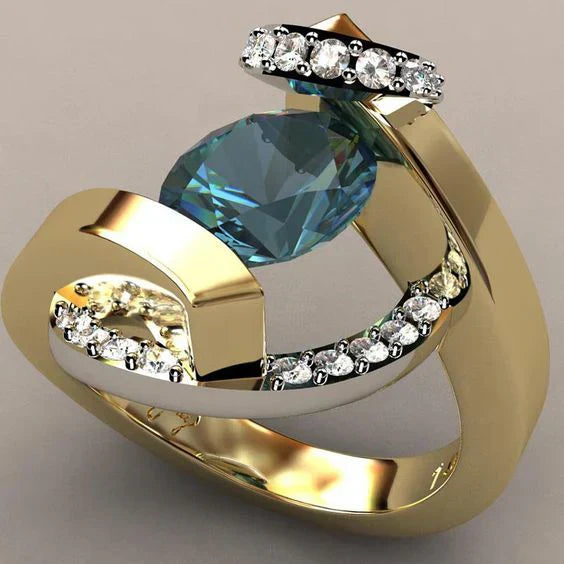 Anello vintage in oro blu