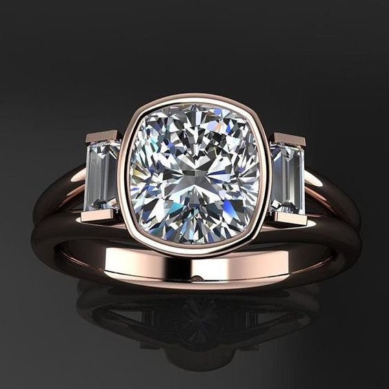 Anello vintage con zirconi rosa scuro